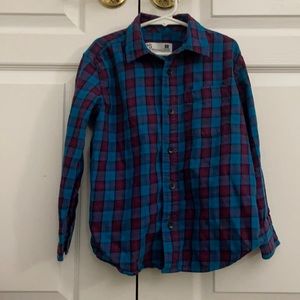 BLUE PLAID BOYS BUTTON DOWN SHIRT